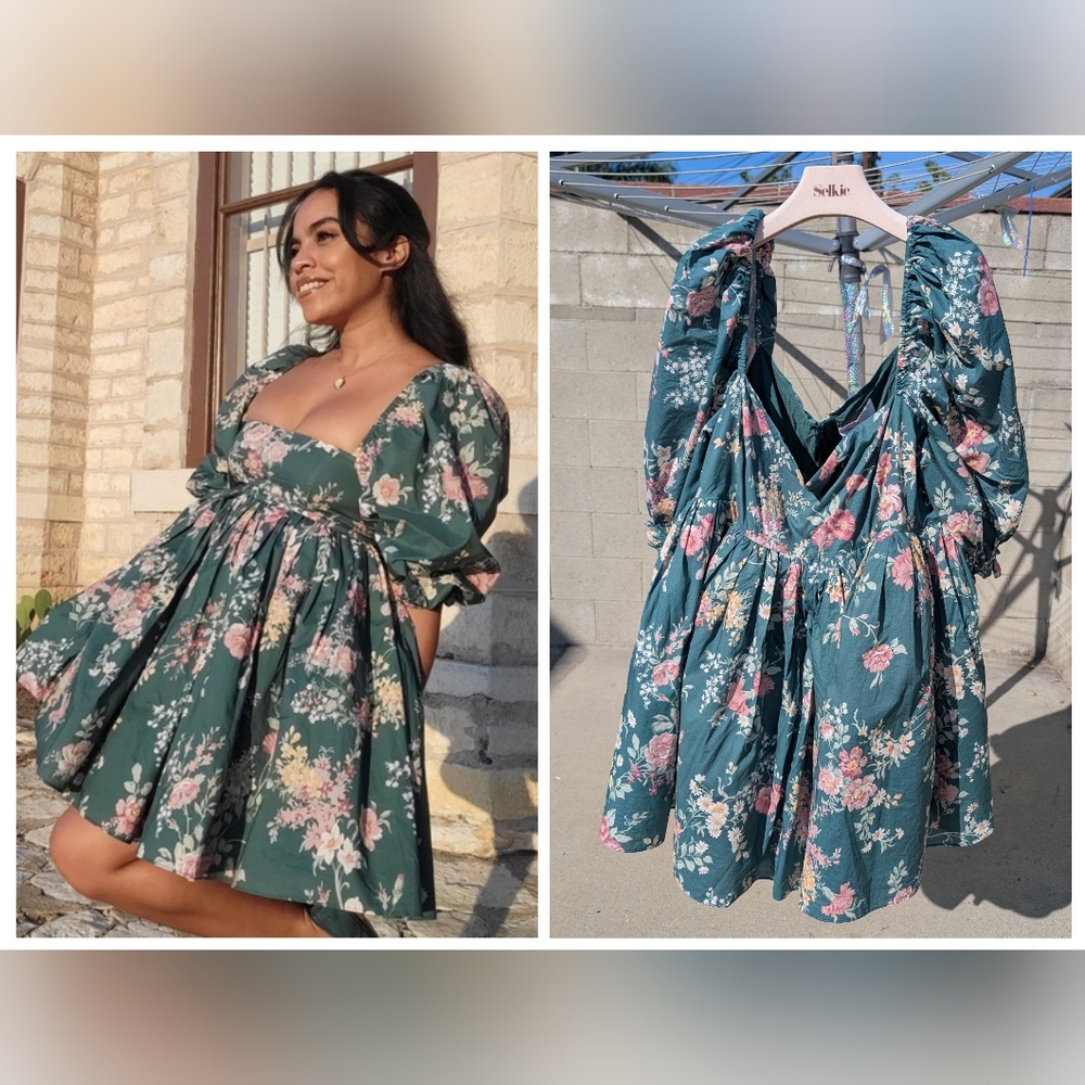 Selkie Green Gables Cottage Puff Dress Plus Size 3X